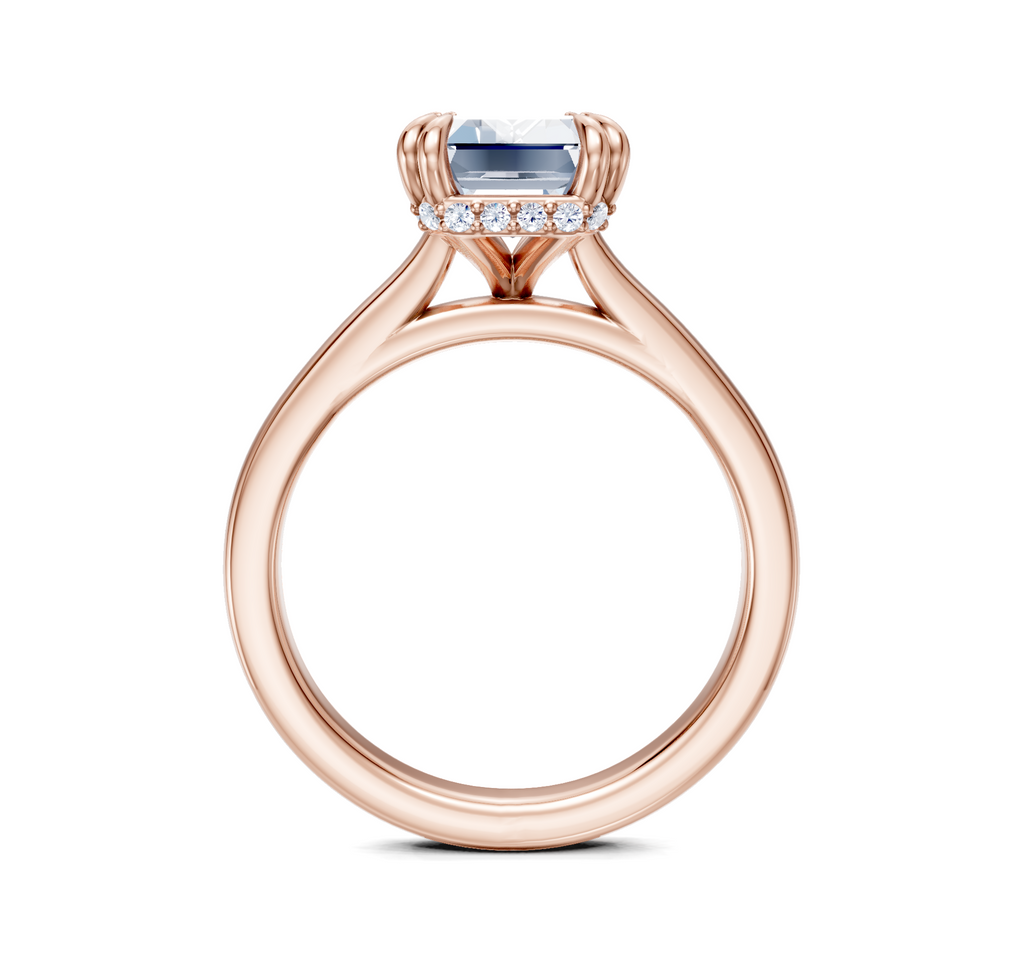 Image for Double Claw Hidden Halo | 18k Rose Gold