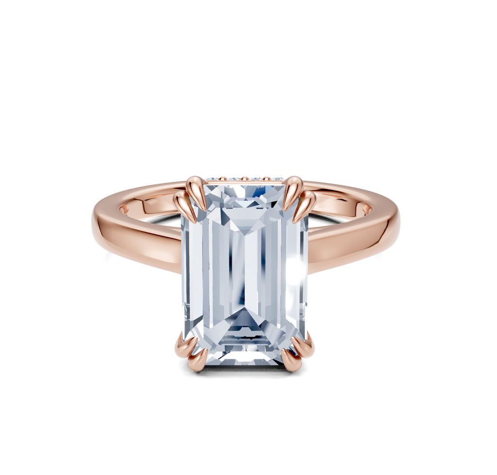 Image for Double Claw Hidden Halo | 18k Rose Gold