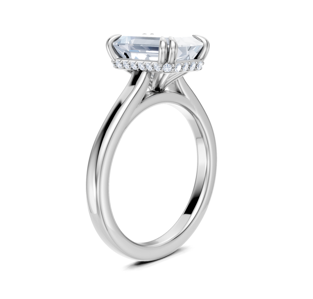Image for Double Claw Hidden Halo | 14k White Gold