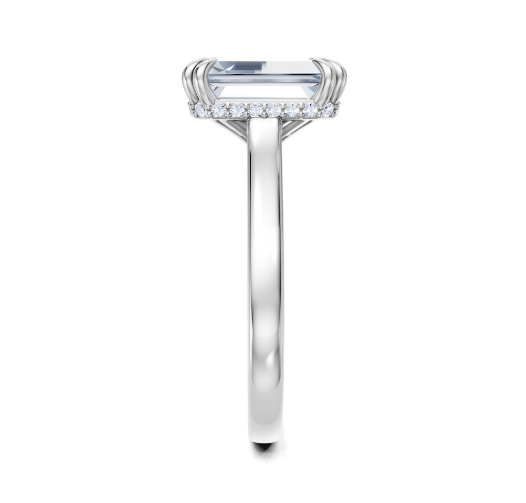 Image for Double Claw Hidden Halo | 14k White Gold