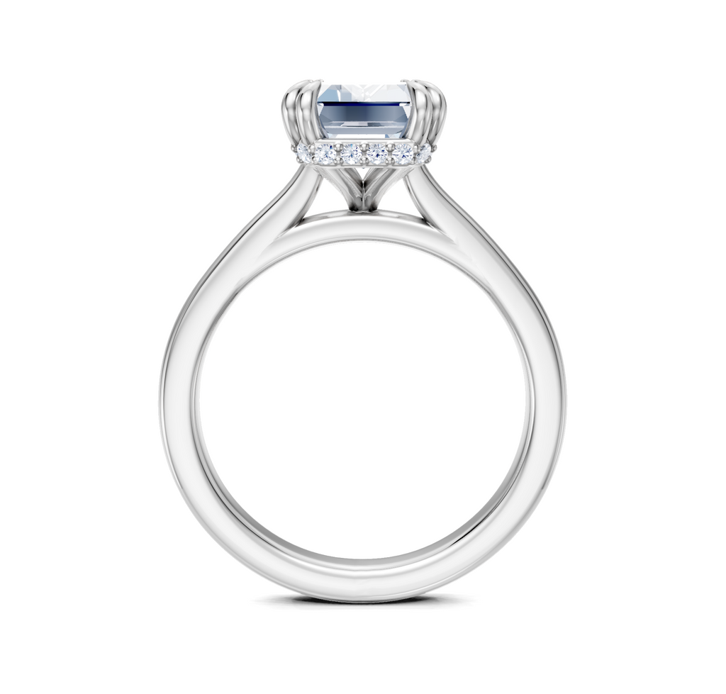 Image for Double Claw Hidden Halo | 14k White Gold