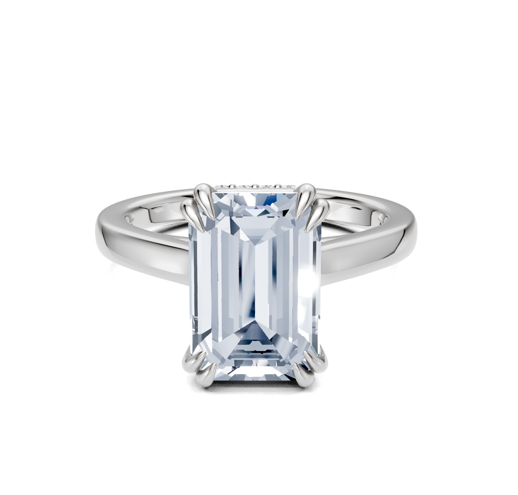 Image for Double Claw Hidden Halo | 14k White Gold