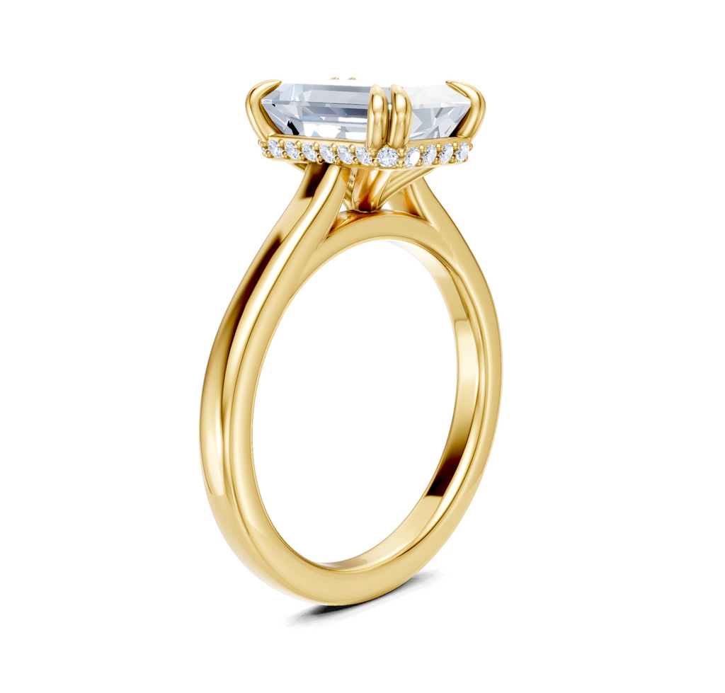Image for Double Claw Hidden Halo | 18k Yellow Gold