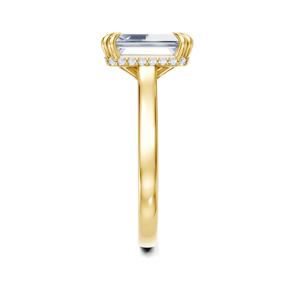 Image for Double Claw Hidden Halo | 18k Yellow Gold