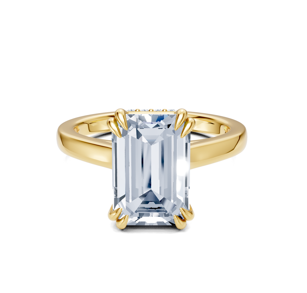 Image for Double Claw Hidden Halo | 18k Yellow Gold