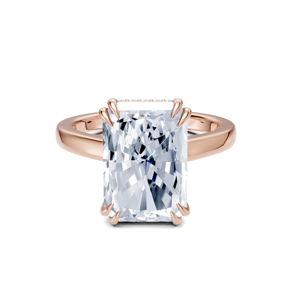 Image for Double Claw Hidden Halo | 18k Rose Gold