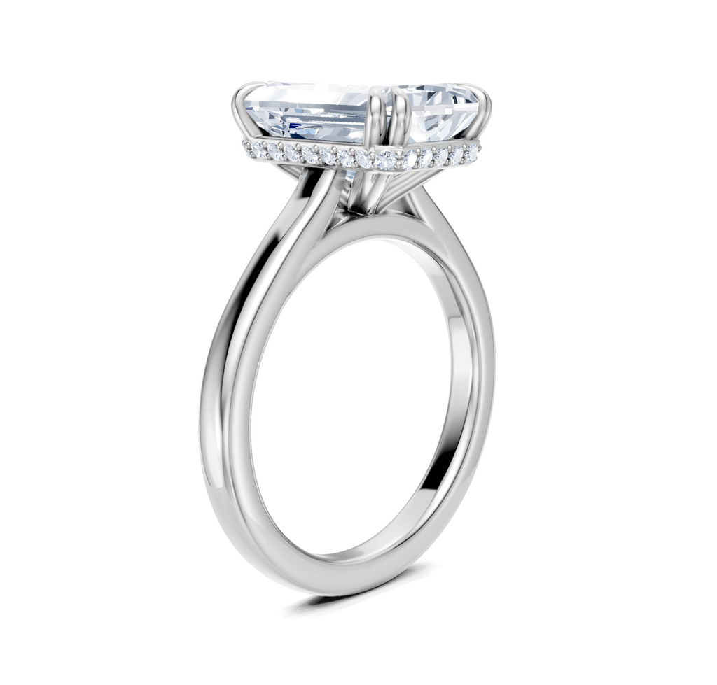 Image for Double Claw Hidden Halo | 14k White Gold