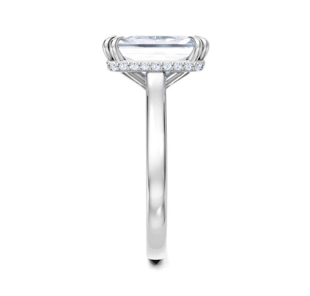 Image for Double Claw Hidden Halo | 18k White Gold
