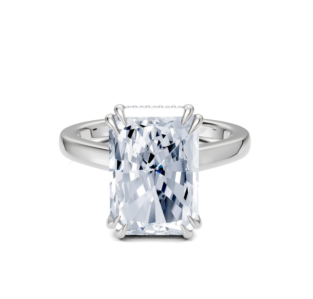 Image for Double Claw Hidden Halo | 14k White Gold
