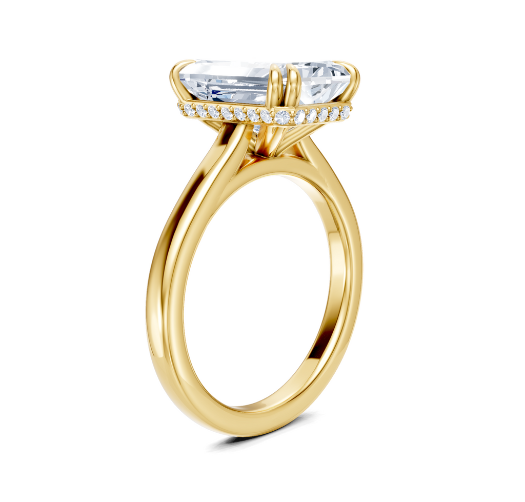 Image for Double Claw Hidden Halo | 18k Yellow Gold