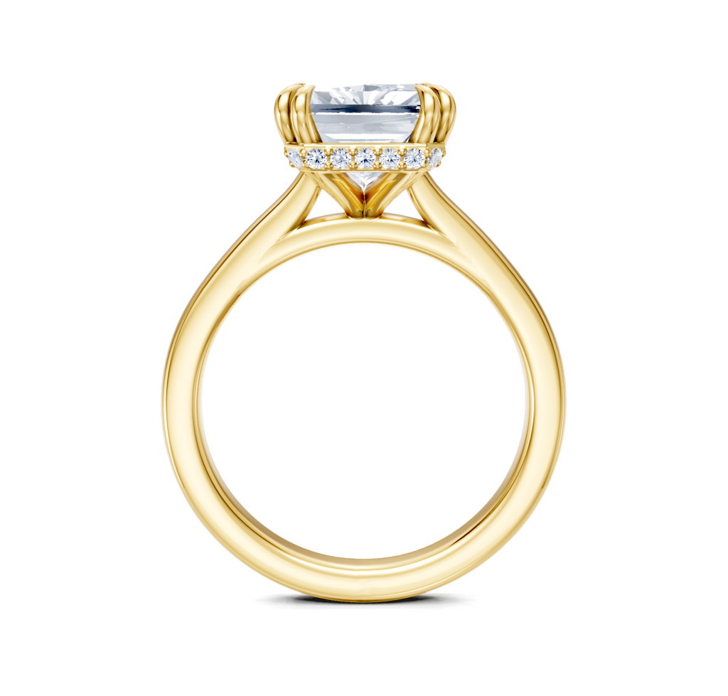 Image for Double Claw Hidden Halo | 18k Yellow Gold