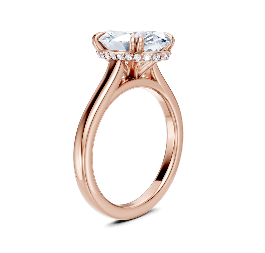 Image for Double Claw Hidden Halo | 18k Rose Gold
