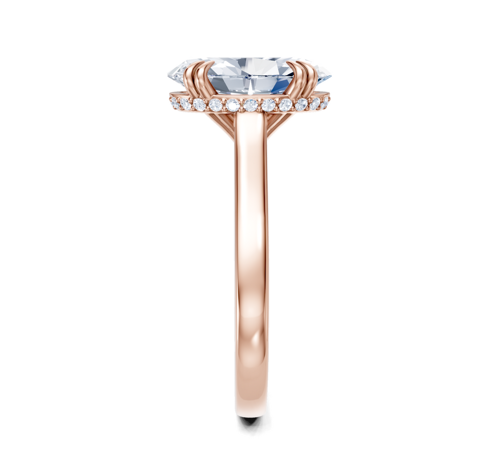 Image for Double Claw Hidden Halo | 14k Rose Gold