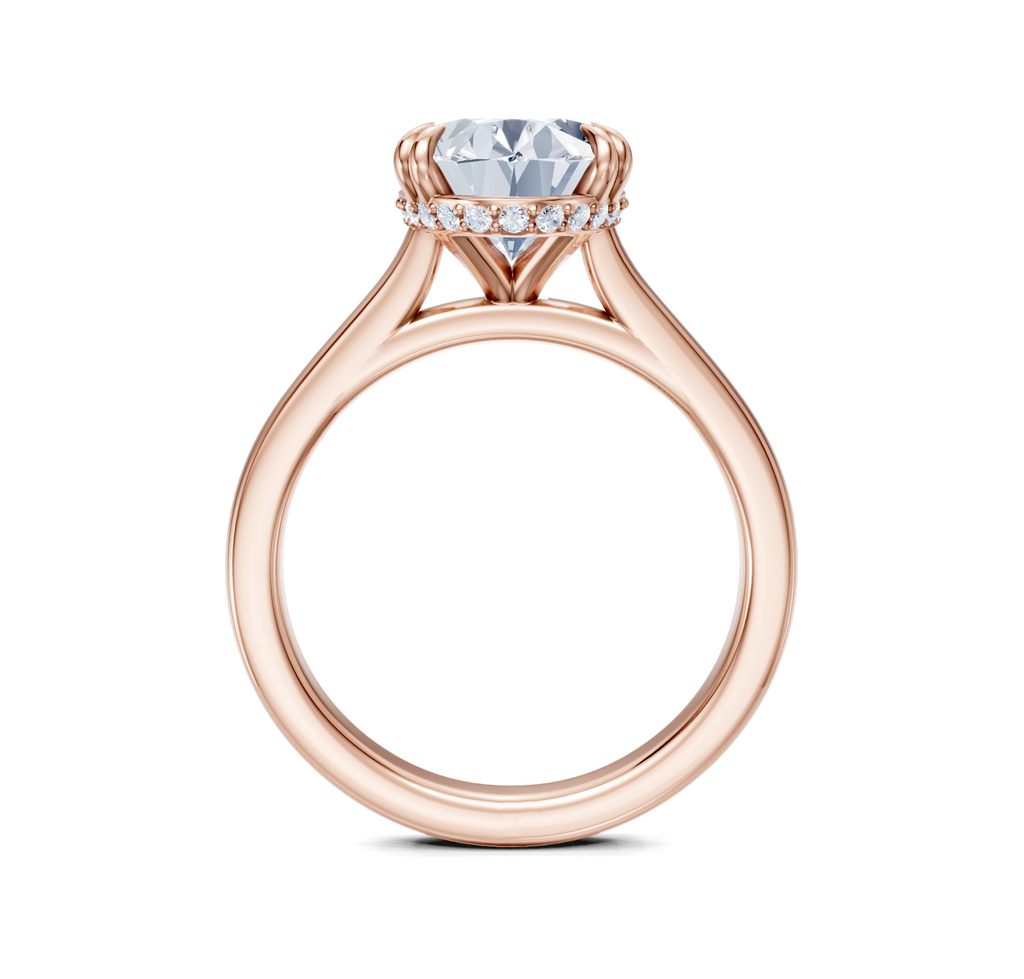 Image for Double Claw Hidden Halo | 18k Rose Gold