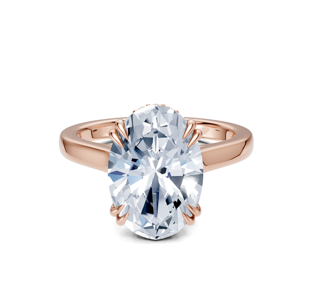 Image for Double Claw Hidden Halo | 18k Rose Gold