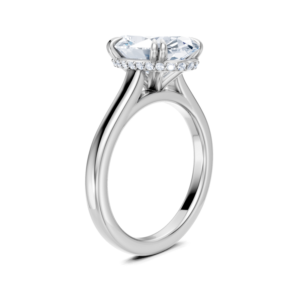 Image for Double Claw Hidden Halo | 14k White Gold