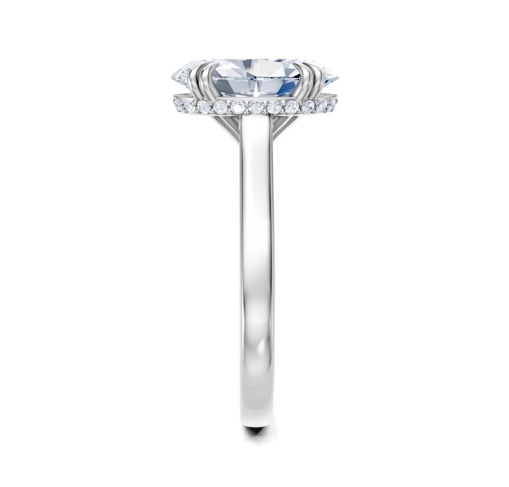 Image for Double Claw Hidden Halo | 14k White Gold
