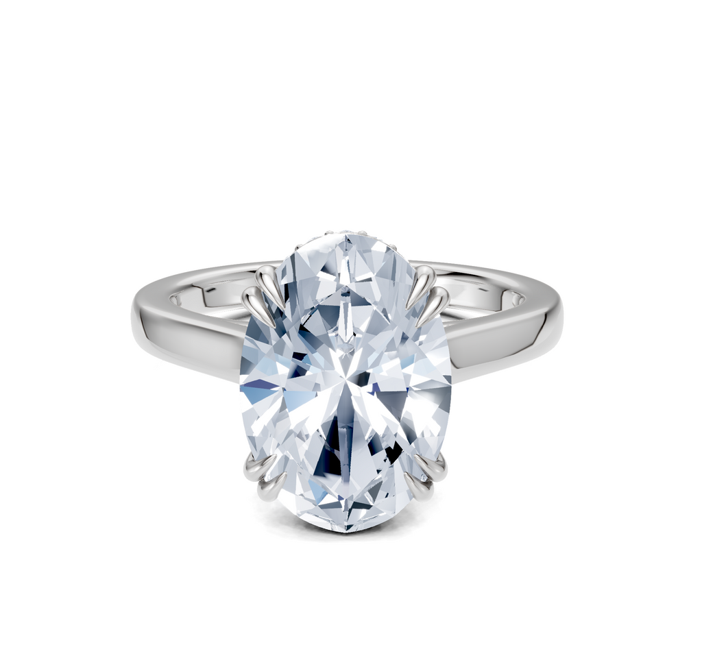 Image for Double Claw Hidden Halo | 18k White Gold