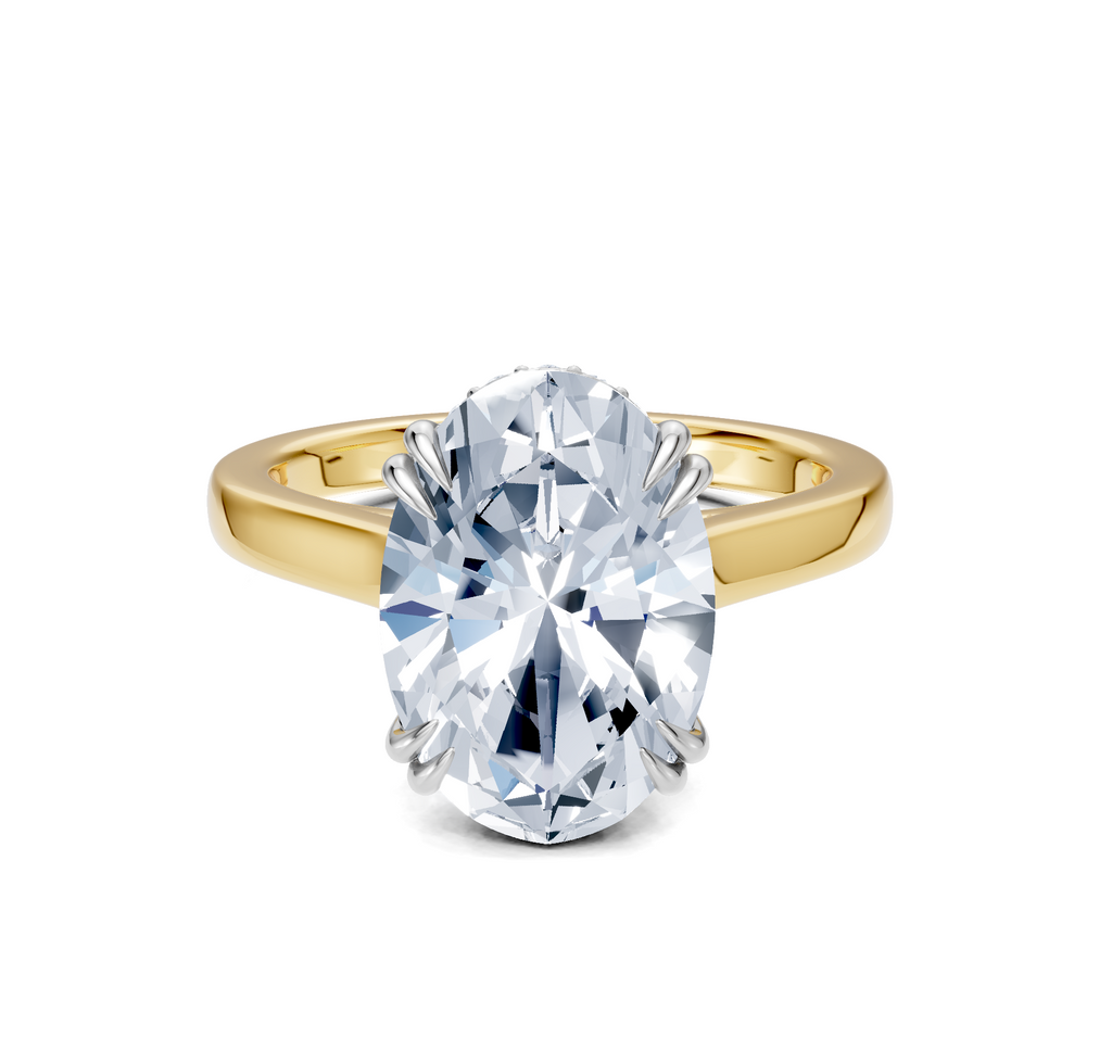 Image for Double Claw Hidden Halo | 14k Two Tone