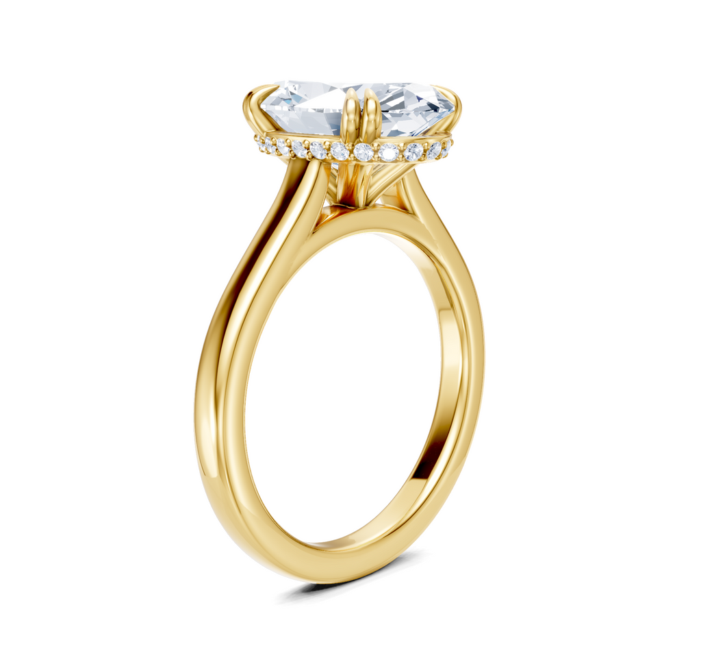 Image for Double Claw Hidden Halo | 18k Yellow Gold