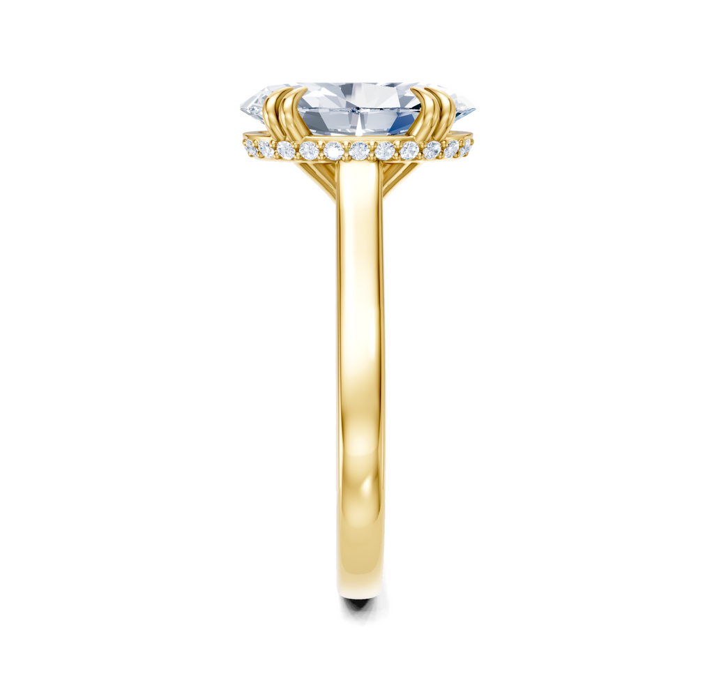 Image for Double Claw Hidden Halo | 18k Yellow Gold