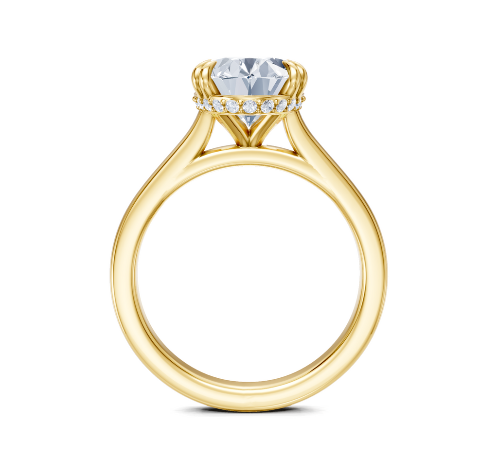 Image for Double Claw Hidden Halo | 14k Yellow Gold