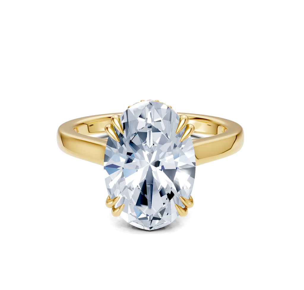 Image for Double Claw Hidden Halo | 18k Yellow Gold