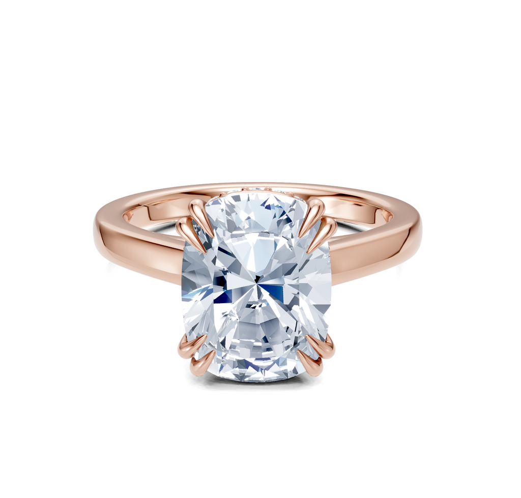 Image for Double Claw Hidden Halo | 18k Rose Gold
