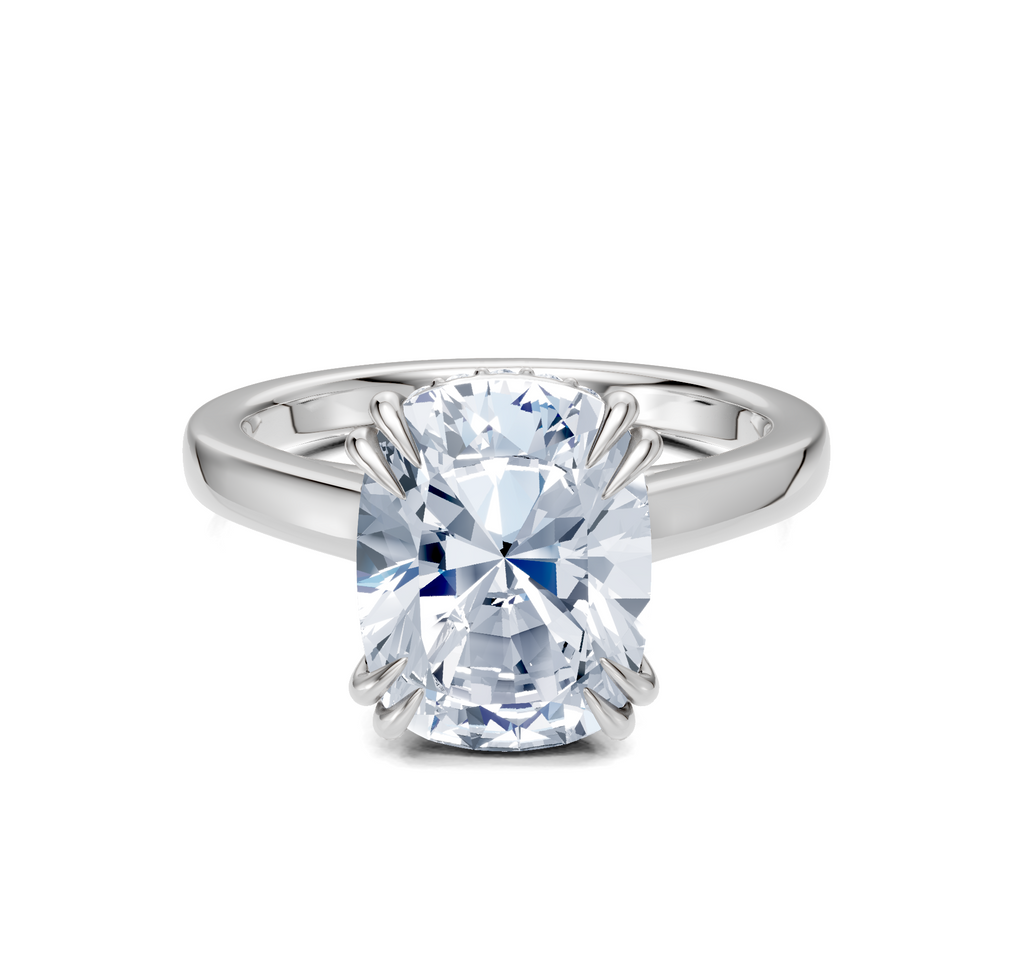 Image for Double Claw Hidden Halo | 18k White Gold