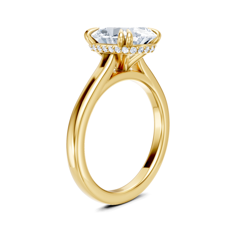Image for Double Claw Hidden Halo | 14k Yellow Gold