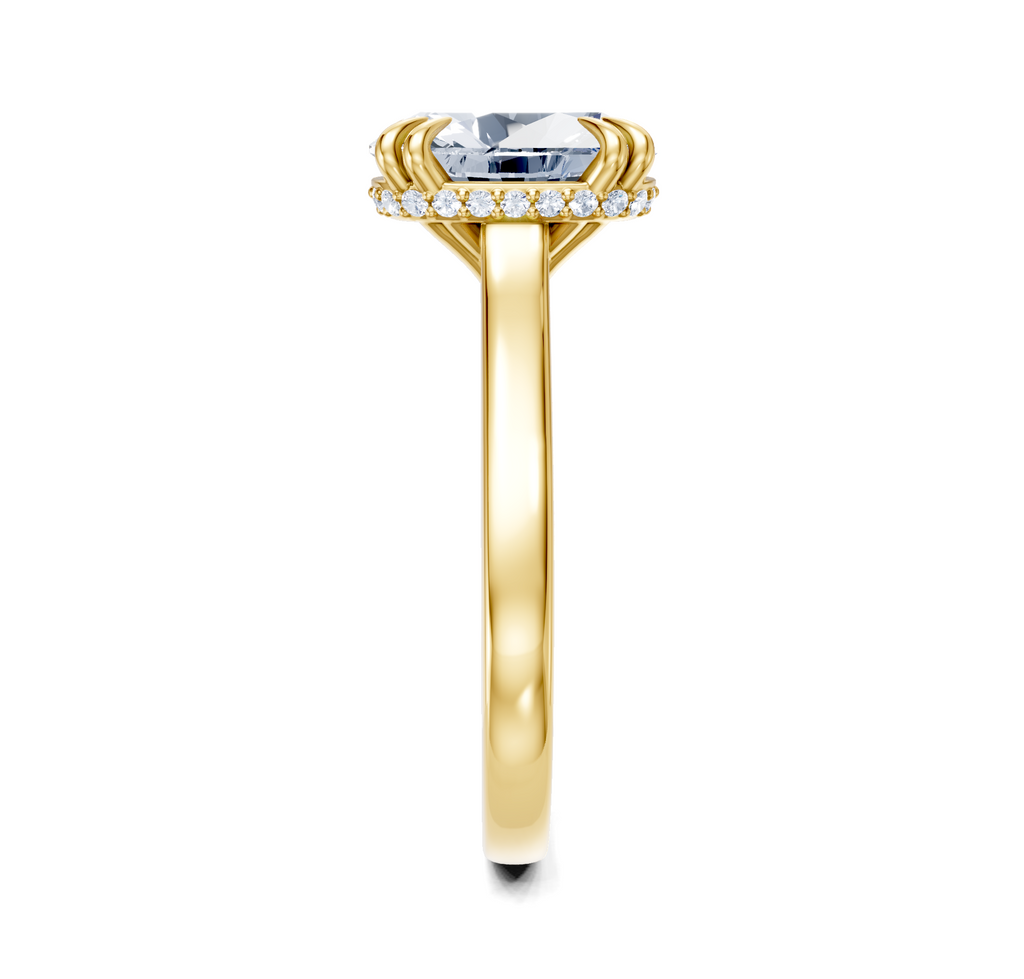 Image for Double Claw Hidden Halo | 14k Yellow Gold