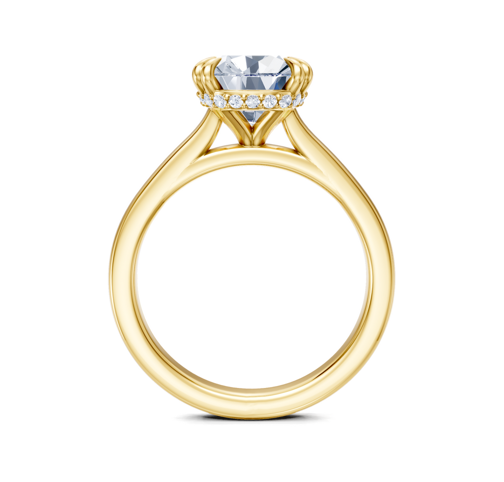 Image for Double Claw Hidden Halo | 18k Yellow Gold