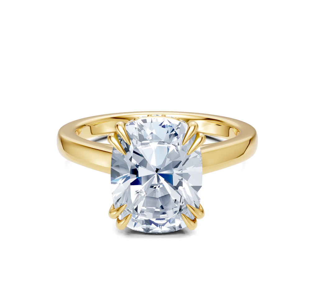 Image for Double Claw Hidden Halo | 14k Yellow Gold