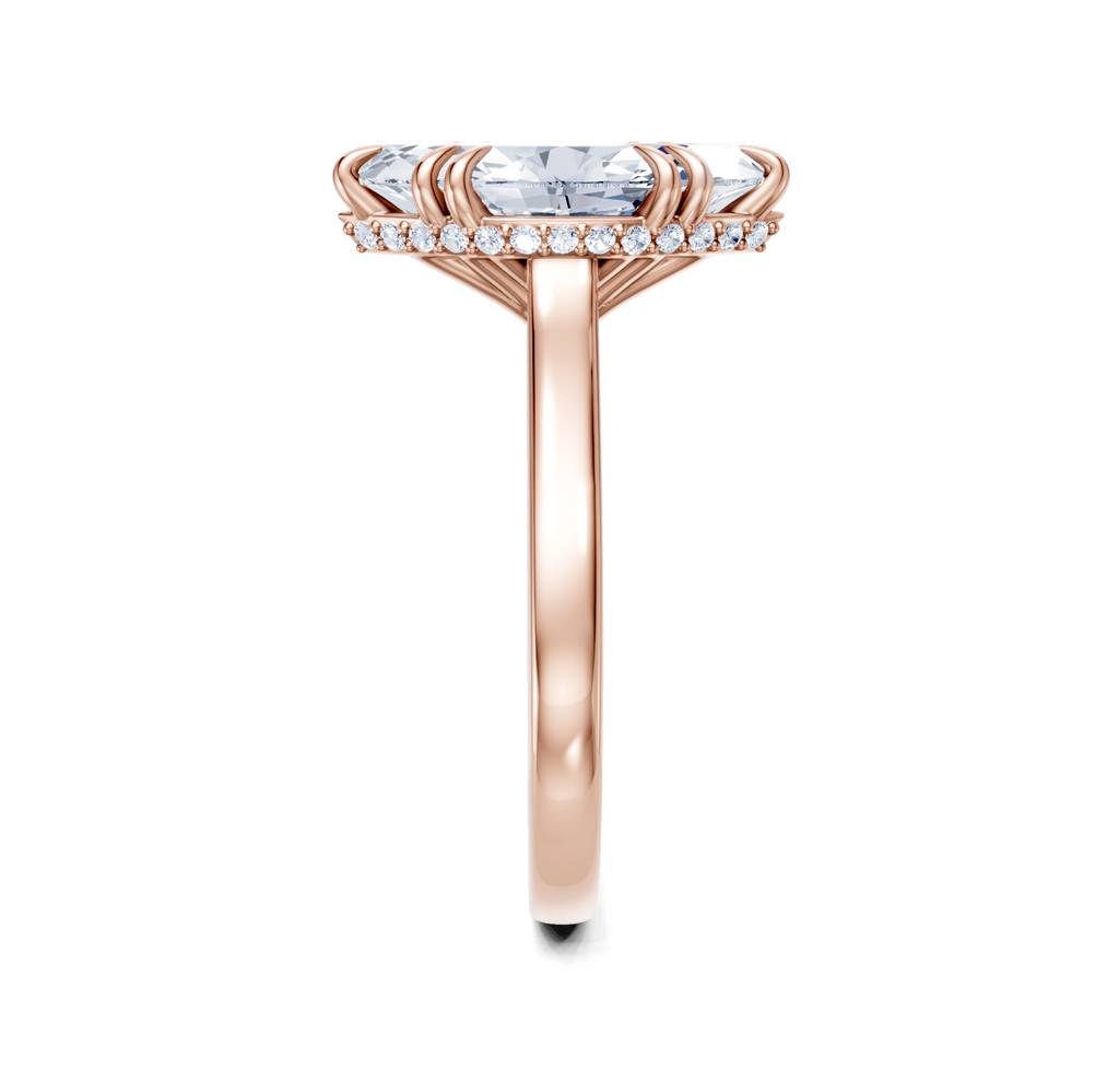 Image for Double Claw Hidden Halo | 18k Rose Gold
