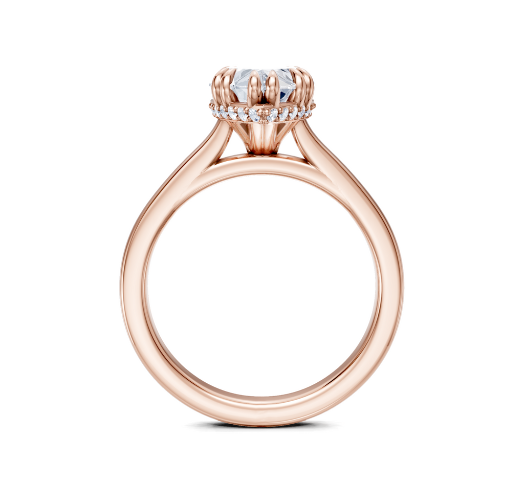 Image for Double Claw Hidden Halo | 14k Rose Gold