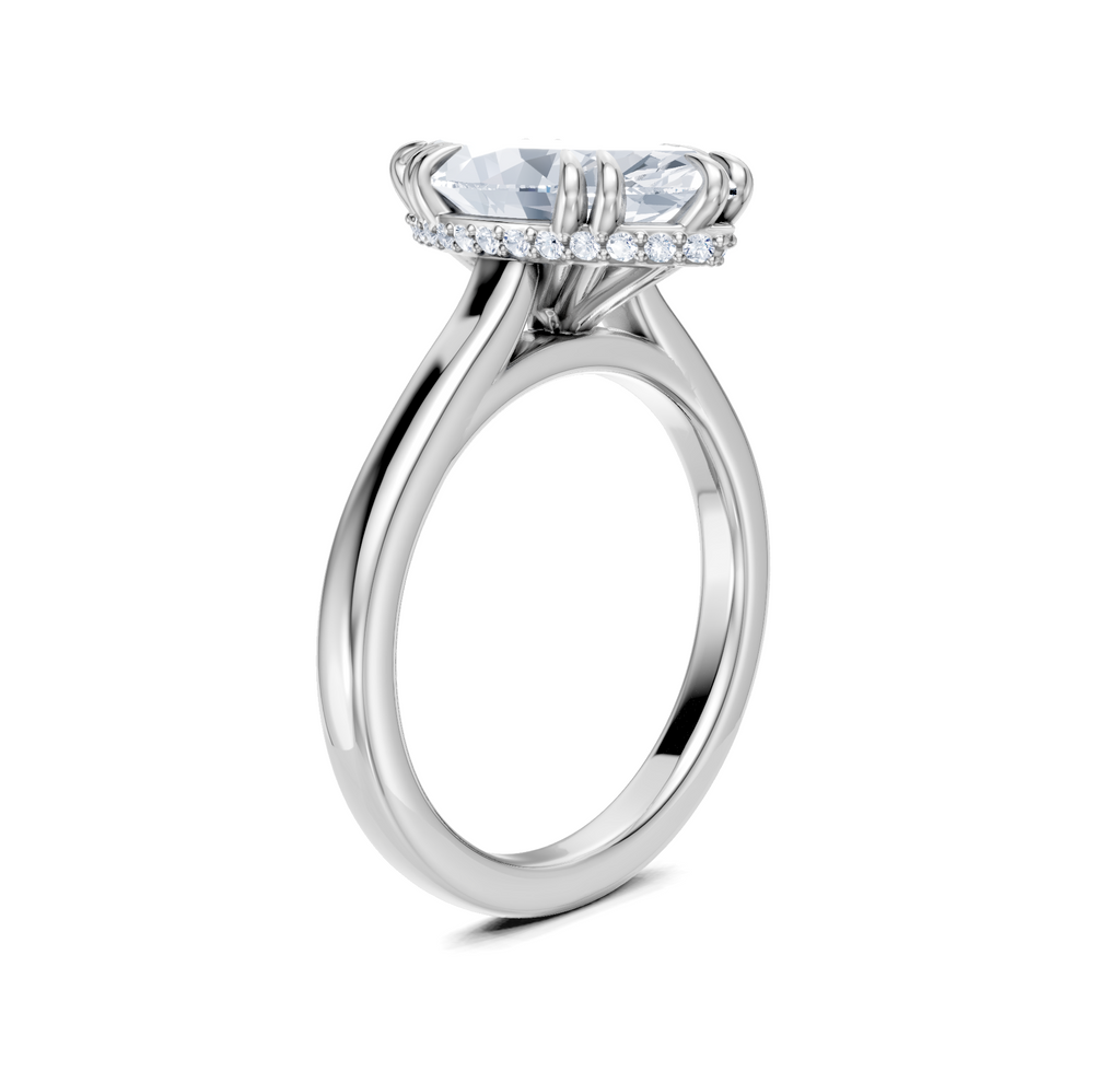 Image for Double Claw Hidden Halo | 18k White Gold