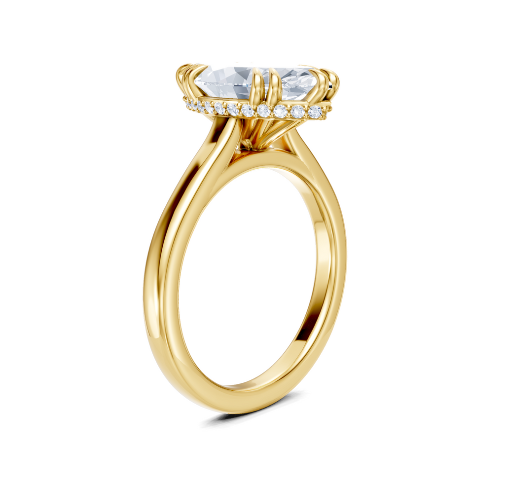 Image for Double Claw Hidden Halo | 18k Yellow Gold