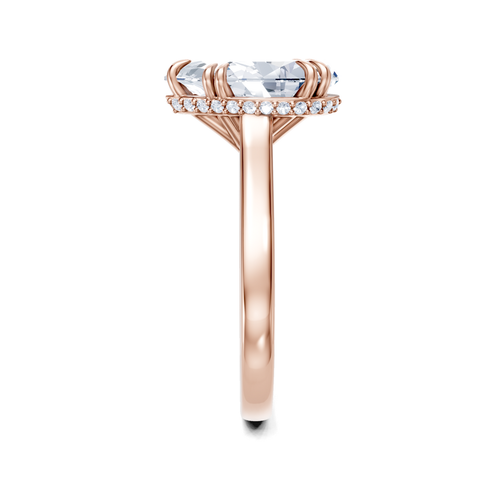 Image for Double Claw Hidden Halo | 18k Rose Gold