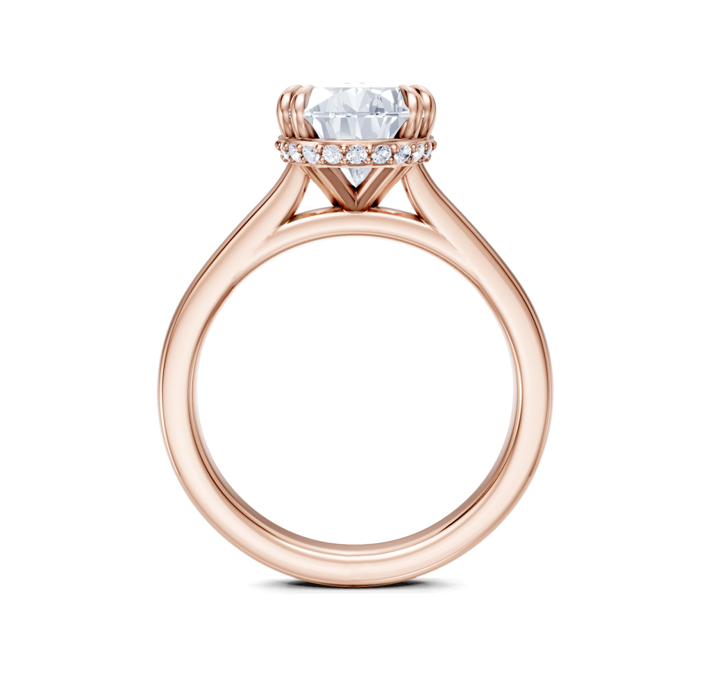 Image for Double Claw Hidden Halo | 18k Rose Gold