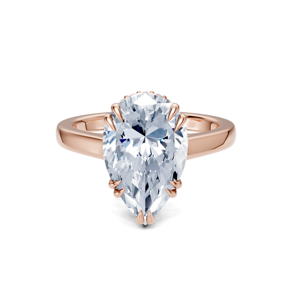 Image for Double Claw Hidden Halo | 18k Rose Gold