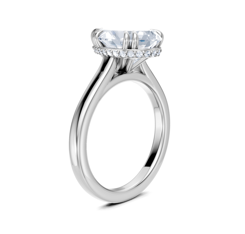 Image for Double Claw Hidden Halo | 18k White Gold
