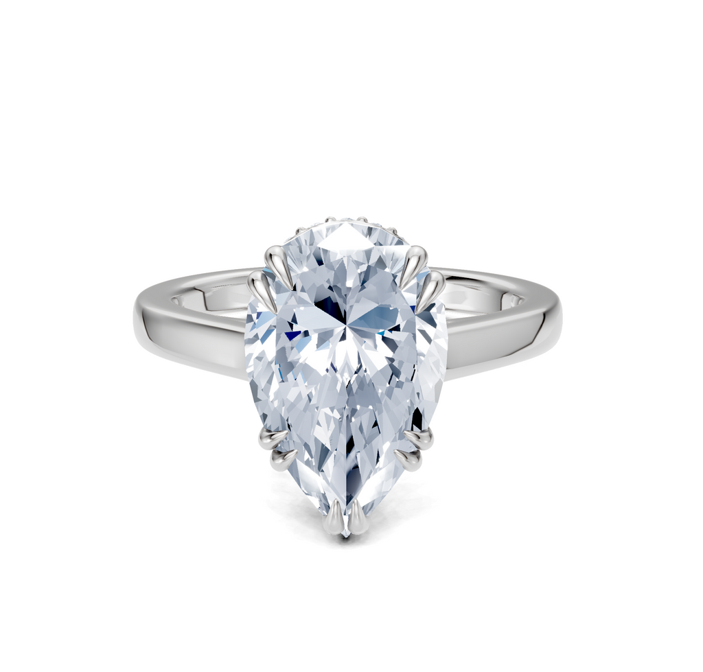 Image for Double Claw Hidden Halo | 18k White Gold