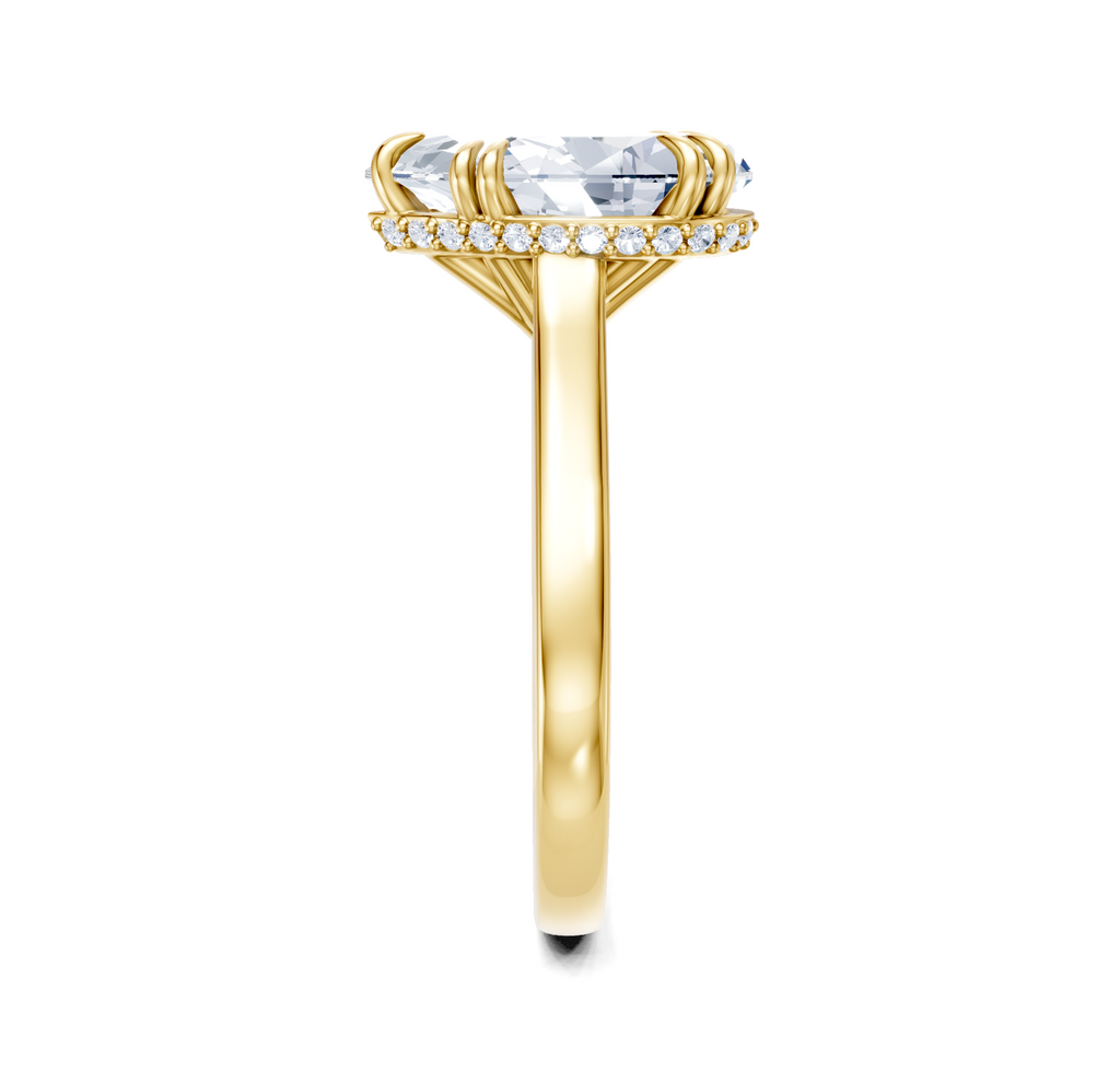 Image for Double Claw Hidden Halo | 18k Yellow Gold