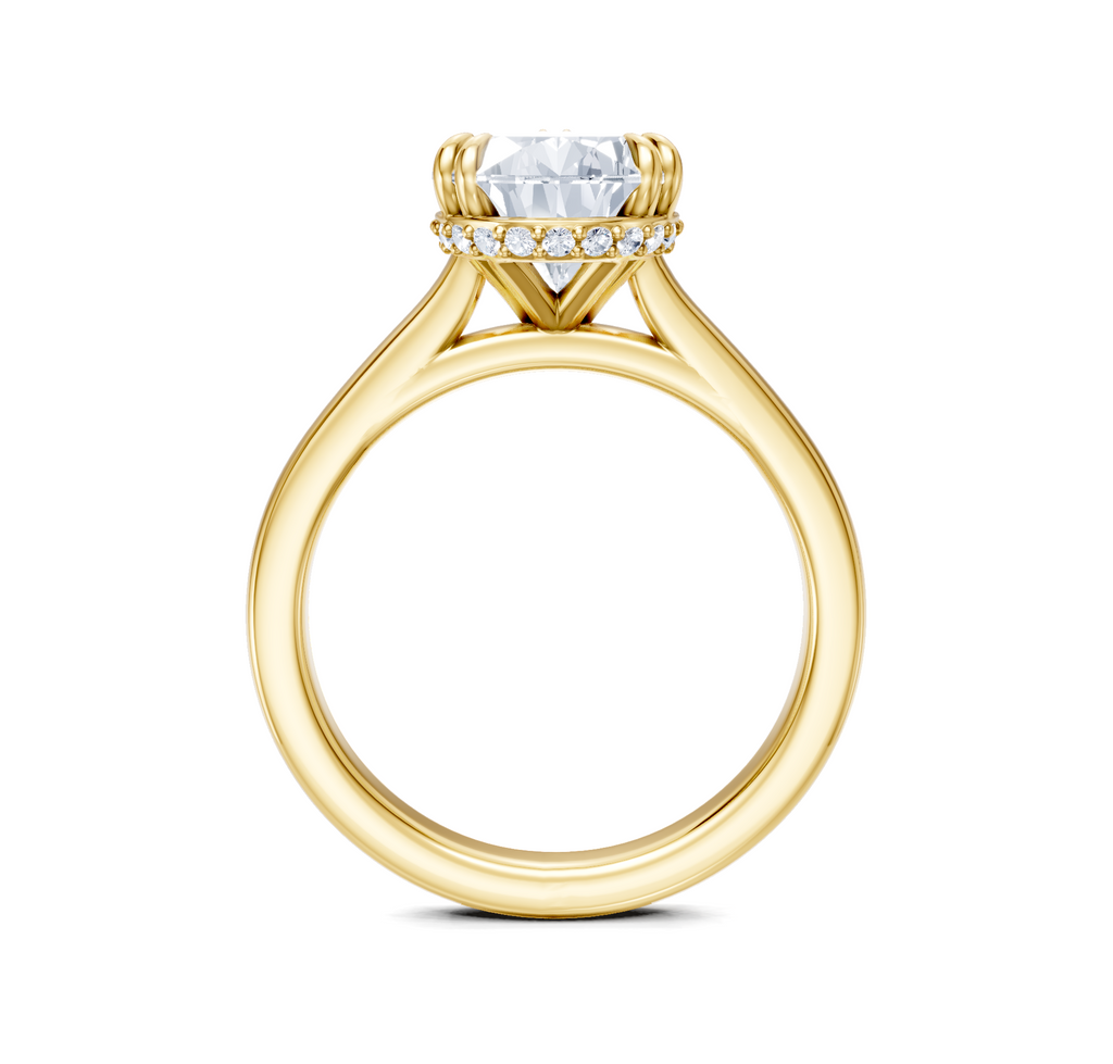 Image for Double Claw Hidden Halo | 18k Yellow Gold