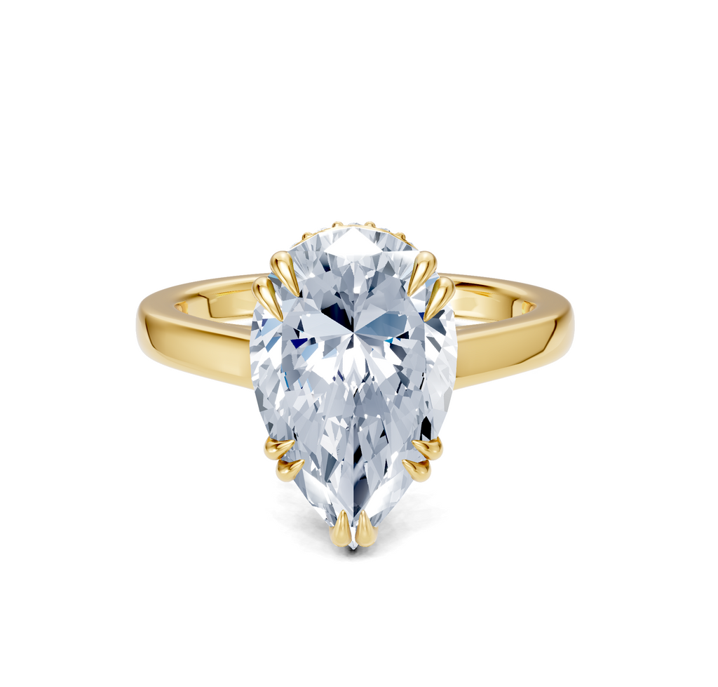 Image for Double Claw Hidden Halo | 18k Yellow Gold