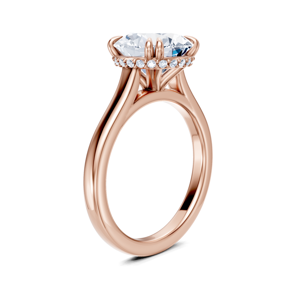 Image for Double Claw Hidden Halo | 18k Rose Gold