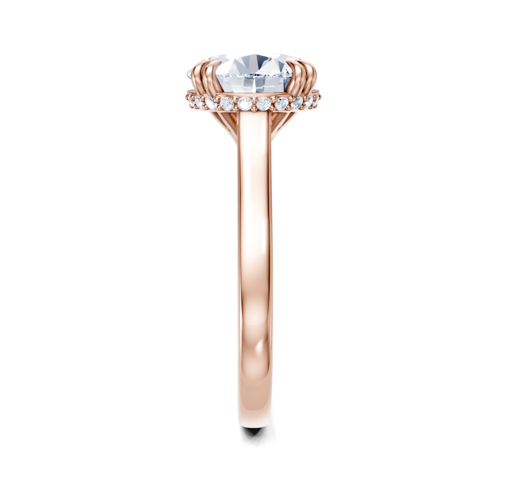 Image for Double Claw Hidden Halo | 18k Rose Gold