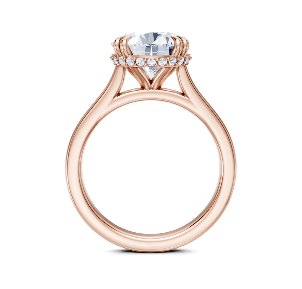 Image for Double Claw Hidden Halo | 18k Rose Gold