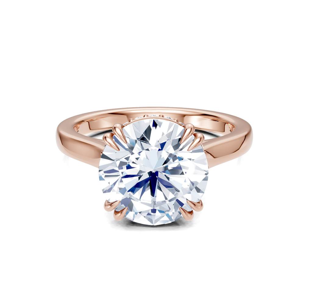 Image for Double Claw Hidden Halo | 18k Rose Gold