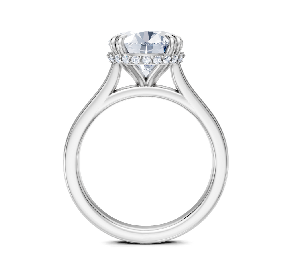 Image for Double Claw Hidden Halo | 18k White Gold